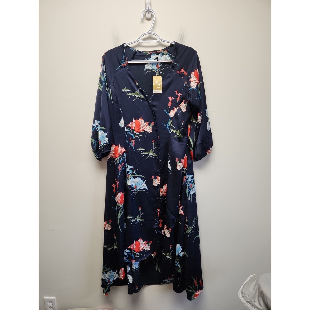 NEW Suzanne Betro Dress Womens Medium Hi Low Maxi Floral Boho Flowy Event Dress